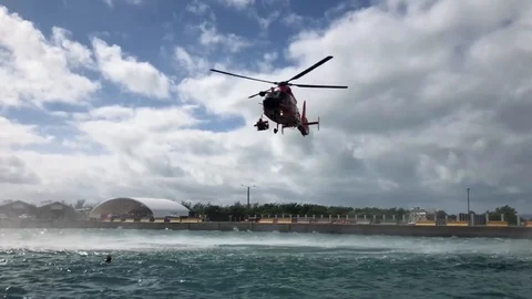 US Coast Guard team during rescue tasks Stock Footage 102048516
