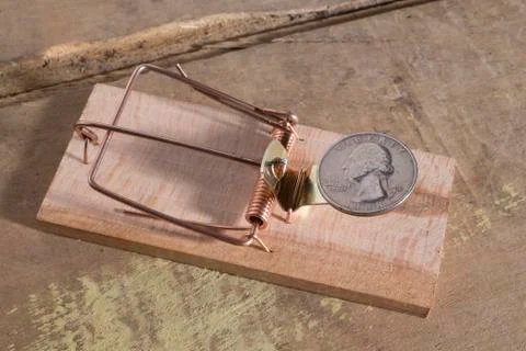 US coin in a trap Stock Photos