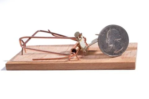 US coin in a trap Stock Photos