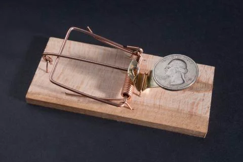 US coin in a trap Stock Photos