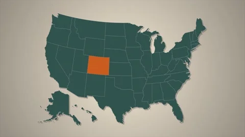 US Colorado state border 3D visualization, modern map outline, travel Stock Footage 161960203