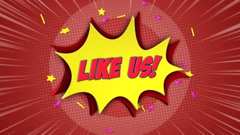 LIKE US Comic Text Animation, with Alpha Matte, Loop Stock-Footage 240144889