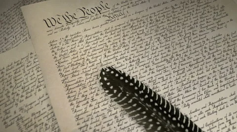 U.S. Constitution and feather pen Stock-Footage 40331688