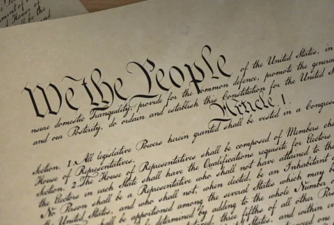 U.S. Constitution and feather pen Stock-Footage 40331892