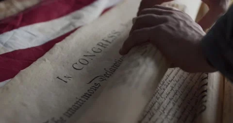 US constitution and US flag Video stock 149054490