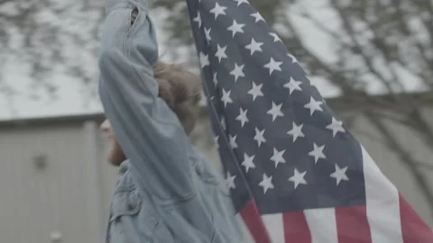 US constitution and US flag Stock Footage 149054713