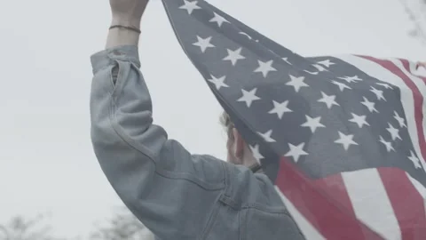 US constitution and US flag Stock Footage 149055129