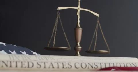 US constitution and US flag Video stock 149055651