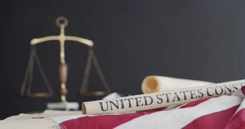 US constitution and US flag Video stock 149055756