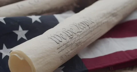 US constitution and US flag Video stock 149056079