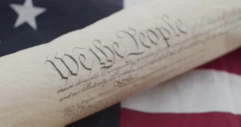 US constitution and US flag Video stock 149056087