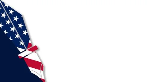 US Constitution Day background with American flag quill pen and copy space. Stock Illustration