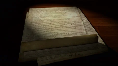 U.S. Constitution - Scroll Reveal Stock Footage 50779105