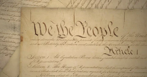 U.S. Constitution, We the People Document Stock-Footage 289685243
