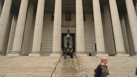 US Court House staircase, New York. Stock Footage