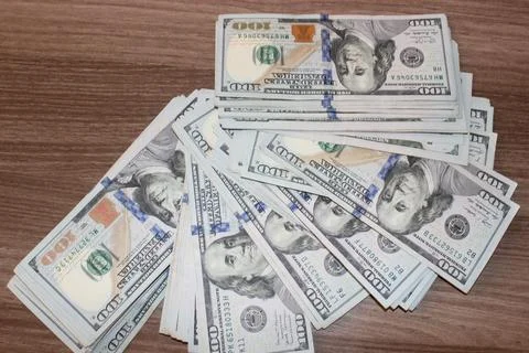 US Currency Counting 写真素材