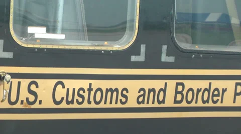 US Customs and Border Protection Helicopter Label Stock Footage 39824254