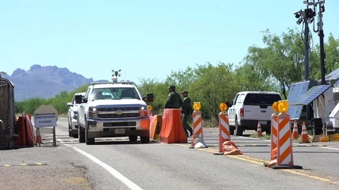 U.S. Customs Border Protection checkpoin... | Stock Video | Pond5