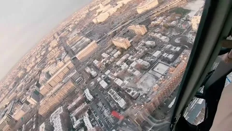 U.S. Customs Border Protection helicopter flying over Washington D.C. Stock Footage 299566549