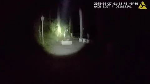 US: Deer Leaps At Officer During Suspect Search In Dark Sandy Springs Woo... Vidéo 321041160