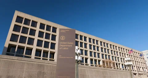 U.S. Department of Labor (Frances Perkins Building) - D.C. - Tilt Down Stock Footage 172000319