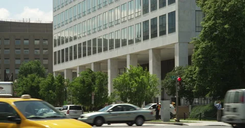 US Department of Transportation at Indiana Avenue and 7th Street in Washington Stock Footage 59236633