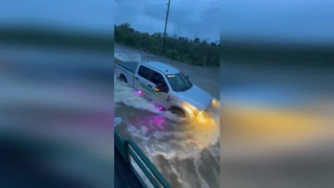 US: Desperate Evacuation and Rescue Operations Underway on Fort Myers Beach... Stock Footage 285892194