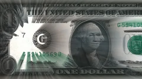 Us dolar bill with light rays Vídeo Stock 22045242