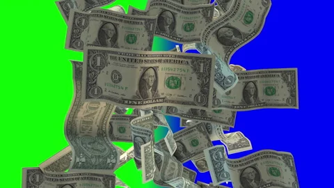 US dollar against a chroma backdrop Stock Footage 280681422