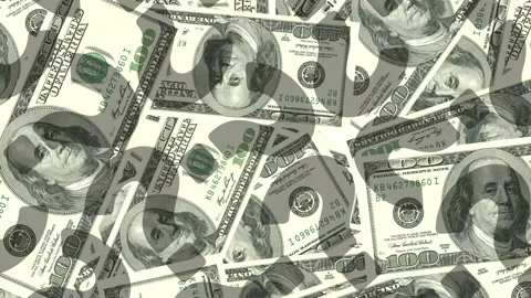 Us dollar bank note with lots of question zooming in circles Stock Footage 233700098