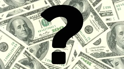 Us dollar bank note question mark Business growth or Financial Crisis concept Stock Footage 233700154