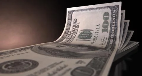 Us dollar bank notes spread Stock Illustration