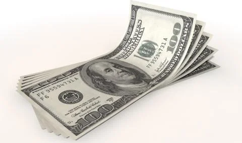 Us dollar bank notes spread Stock Illustration