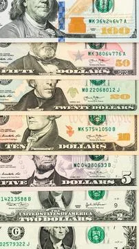 US dollar banknotes background. Close up view Foto stock