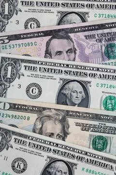 US Dollar Banknotes Background Close Up Stock Photos