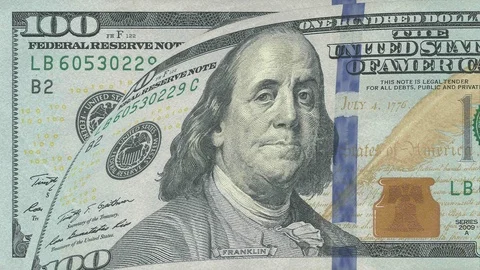 US dollar bills 100 USD count 4k intro video for business  Stock Footage 106321690
