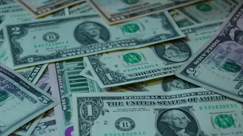 Us Dollar Bills Falling Onto Pile Of Cash Money Stock Footage 339968100