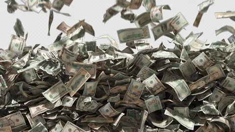 US Dollar Bills Fill the Screen, Form a Money Pile and Pour Away. Stock-Footage 340149771