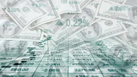 US Dollar Bills Overlay With Stock Market Data Graphs Stock Footage 337050583