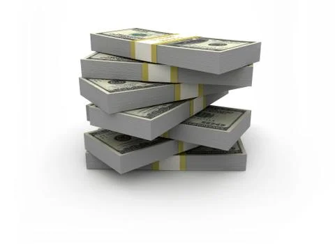 US dollar bills in a stack Stock Illustration