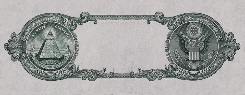 U.S. dollar border with empty middle area Stock Photos