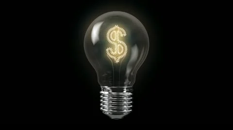 Us dollar bulb with alpha channel 스톡 동영상 21650895