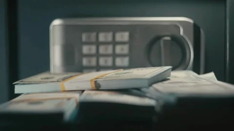 US dollar bundles flow with slow motion 4k. Wealth and money Stock Footage 275698771
