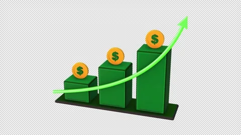 US Dollar Coin Growth Chart Animation Stock Footage 345981579