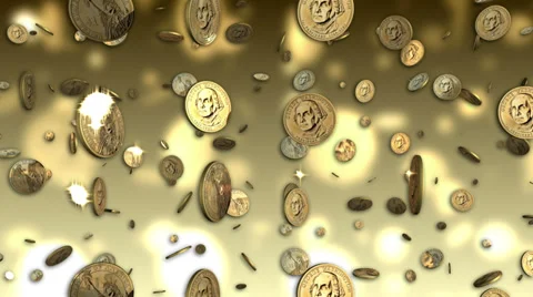 US Dollar Coins Looping Background Stock Footage 32617338