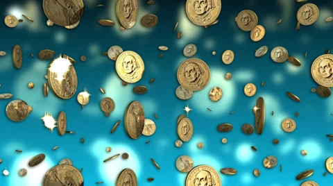 US Dollar Coins Looping Background Stock Footage 32625325