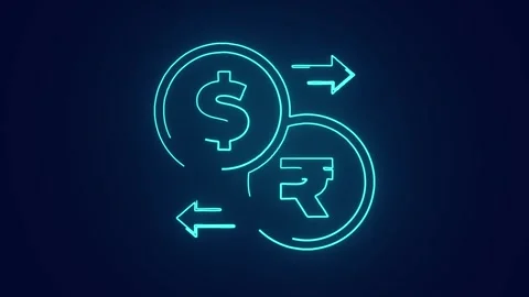 Us dollar currency conversion to indian rupees currency exchange animation	 스톡 동영상 241162059