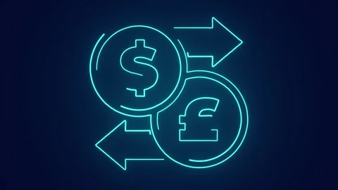 Us dollar currency conversion to pound currency exchange animation	 Stock Footage 241162061