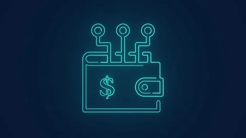 Us dollar digit wallet blockchain fintech animation Stock Footage 264960704