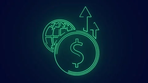Us dollar growing up dominating the global business market economies animation Stock Footage 264961416